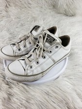 CONVERSE White Leather Lace Up Junior Size 2 Sneakers