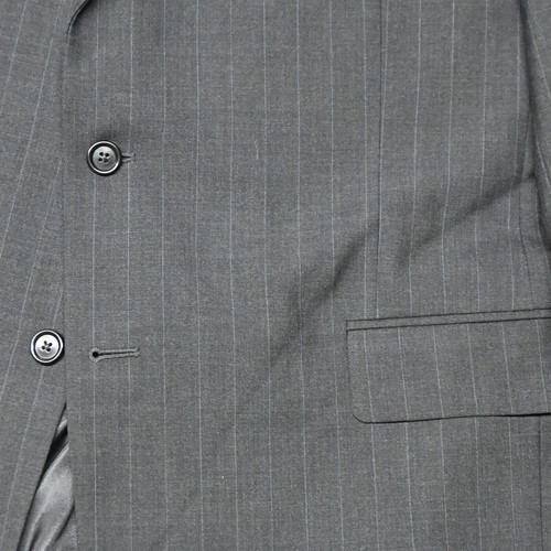 Jos A Bank 44R 40x30 Gray Stripe 100% Wool Mens Coat Jacket Pants Suit - Picture 3 of 12