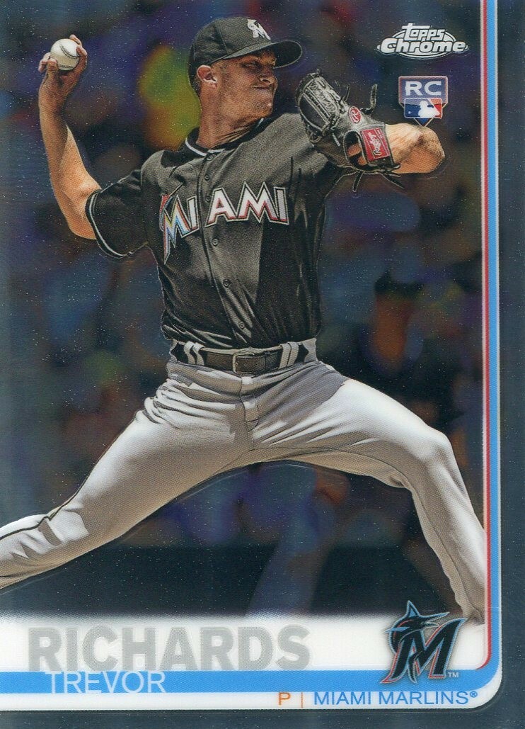 2019 TOPPS CHROME RC TREVOR RICHARDS MIAMI MARLINS ROOKIE - CL1501