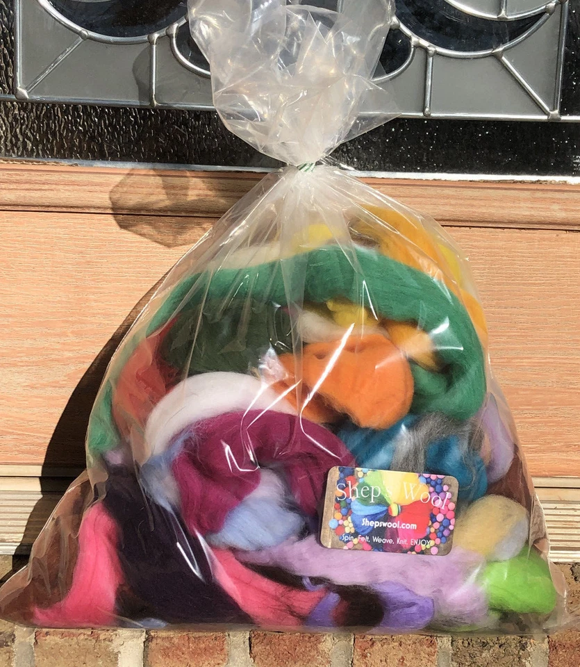 Wool Roving Color Sampler, Spinning Wool, Felting Wool,  Roving Bag 12 oz, Rove - Image 3 of 4