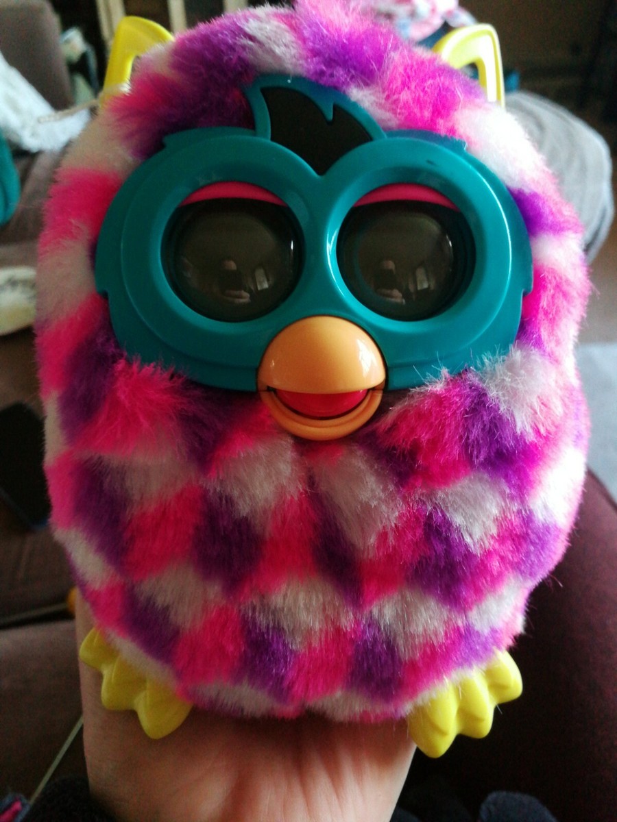 Hasbro Furby Boom Pink Purple White Spotted Interactive toy 2012