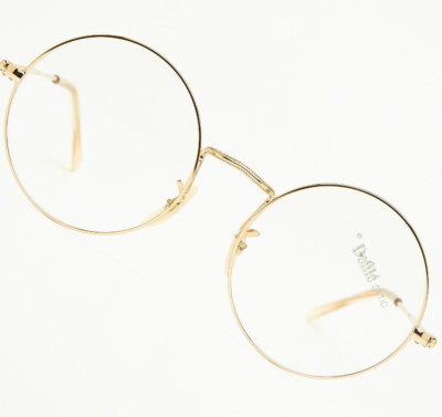 DEFILE PIPER 57 r 48-20 gold/clear round eyeglasses vintage 80s Unisex