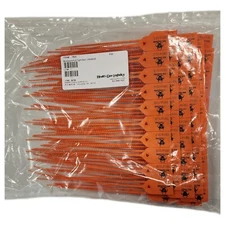 *100-Pieces* Pull-Tight Security Seals Consecutively Numbered 9" Orange 7829