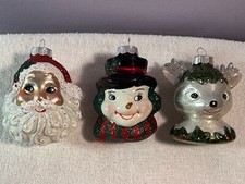 Radko Shiny Brite set of 3 figural santa snowman Reindeer new 2023 MAX7444