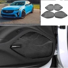 For Cadillac CT5 2020-2023 Black Steel Inner Door Speaker Audio Cover Trim 4X