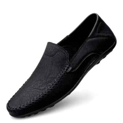 Genuine Leather Men's Shoes Casual Loafers Moccasins Slip on Sneakers Plus Size
