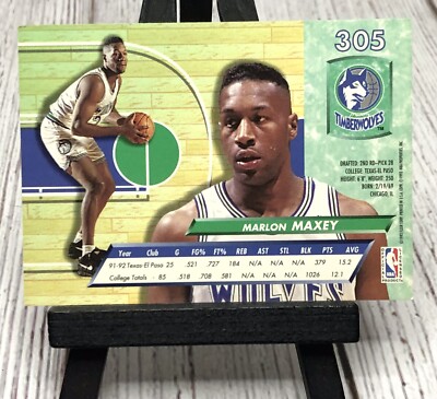 NBA マクファーレン　開封済み　サイン入　証明書　ステファン　マーベリー 1992-93 Ultra Minnesota Timberwolves #305 Marlon Maxey Rookie | eBay