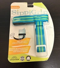 BooginHead SippiGrip Adjustable Bottle & Cup & Toy Holder Strap - Blue & Green