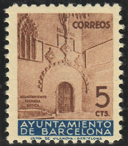 Barcelona 13 1936 Gotische Tür Des Rathauses MNH - Picture 1 of 1