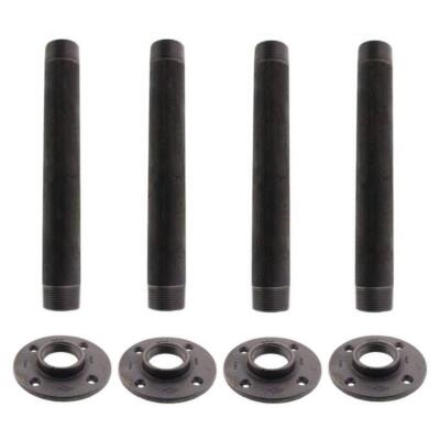 Plumbers Edge Oil Tank Floor Leg Set 4 Legs Flanges 1-1/4in NPT Black Steel 2lb