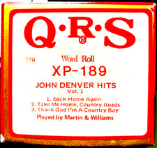 QRS Word Roll JOHN DENVER HITS Vol. 1 Martin  Williams XP-189 Player Piano Roll