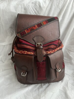 Hand Crafted Moroccan Boho Leather Backpack s-l400.jpg main image 4