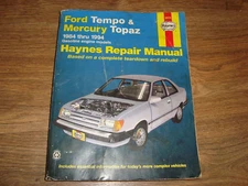 Haynes Ford Tempo And Mercury Topaz 1984-1994 Repair Manual 36078