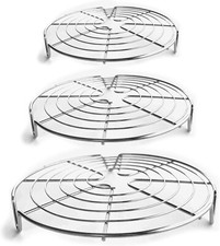 KITCHENATICS Round Cooling Racks for Cooking & Baking - 3PC 7.5", 9", 10.5"