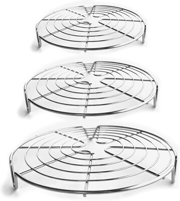 #ad KITCHENATICS Round Cooling Racks for Cooking amp; Baking 3PC 7.5quot; 9quot; 10.5quot; $26.98