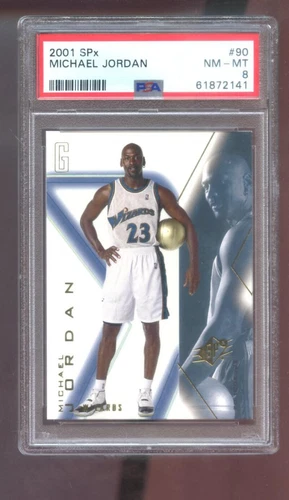 2001-02 Upper Deck SPx #90 Michael Jordan PSA 8 Graded Card NBA 01-02 2002