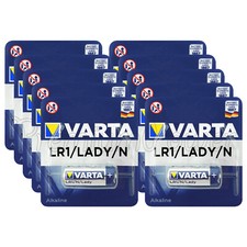 10 x Varta N size / LR1 batteries 1.5V Alkaline Lady MN9100 AM5 E90 4001 LR01
