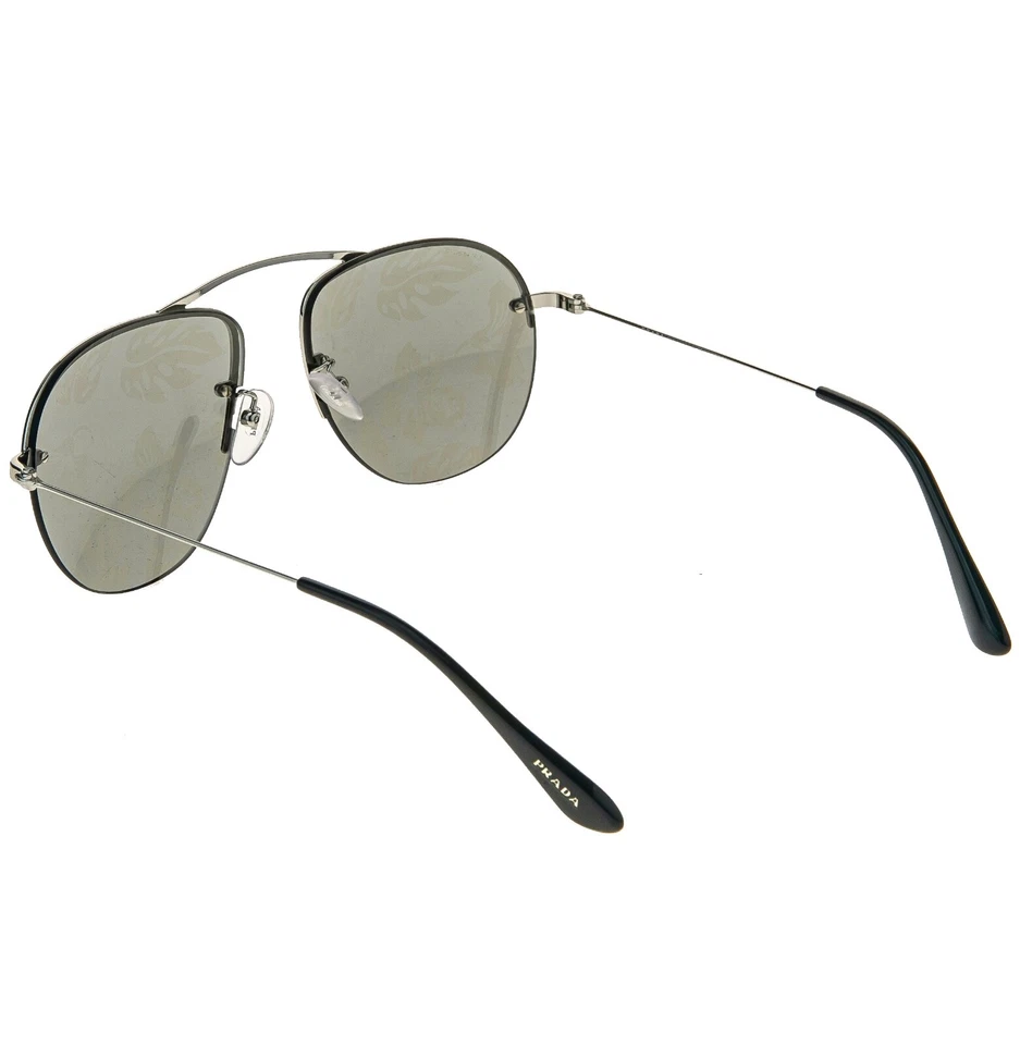Gafas de sol PRADA TEDDY 58O PR58OS aviador plateado amarillo hibisco estampado espejo Foto 3 de 4