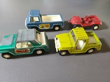 Set Of 4 Tootsietoy Trucks 1969, 1970 Jumpin Jeeper, Wheelie Wagon, 2 Jeeps