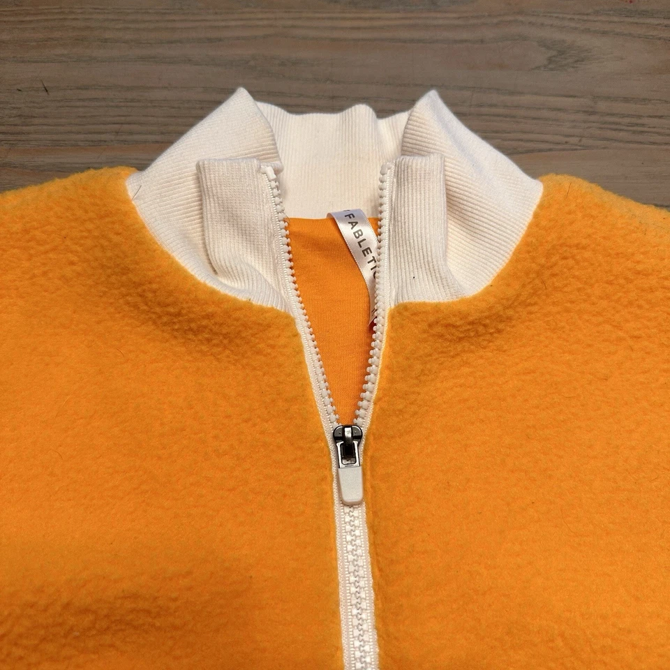 Pullover Fabletics Mallory polar para mujer talla pequeña amarillo 1/4 cremallera chaqueta Foto 2 de 4