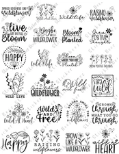 Wildflower Quotes Collage Sheet Supplies Scrapbooks Junk Journals Card Making
