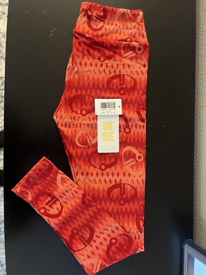 NWT LuLaRoe Disney Incredibles leggings Size OS Red Orange Chevron Logo One Size