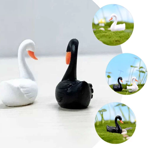 40Pcs Micro Landscape Ornament Cute Swan Statue Cake Topper Birthday Decoration - Picture 8 of 13