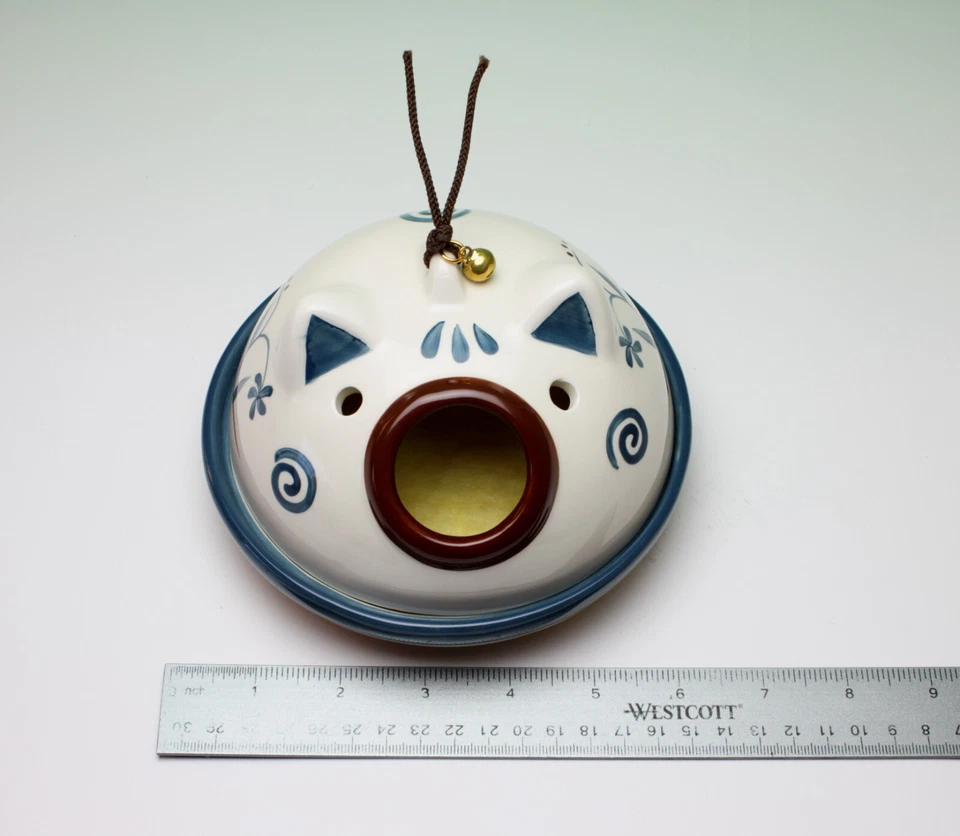 Soporte de bobina de mosquito de cerámica para cerdo quemador de incienso boca abierta para cerdo incensario Japón Foto 3 de 4