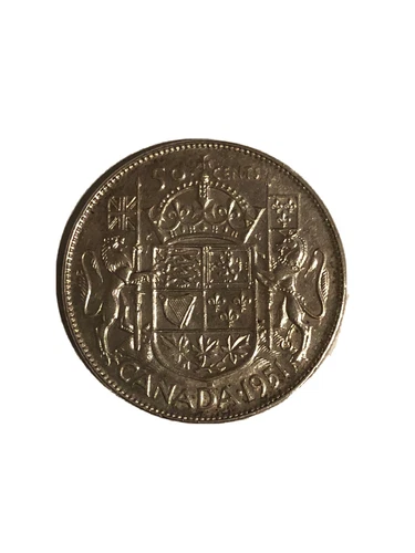 1951 Canada  50 cent Half Dollar Coin .800 Silver King George VI Brilliant