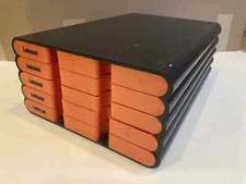 Orange Letraset  Case with working trays for Dry-Transfer Lettering sheets Used 