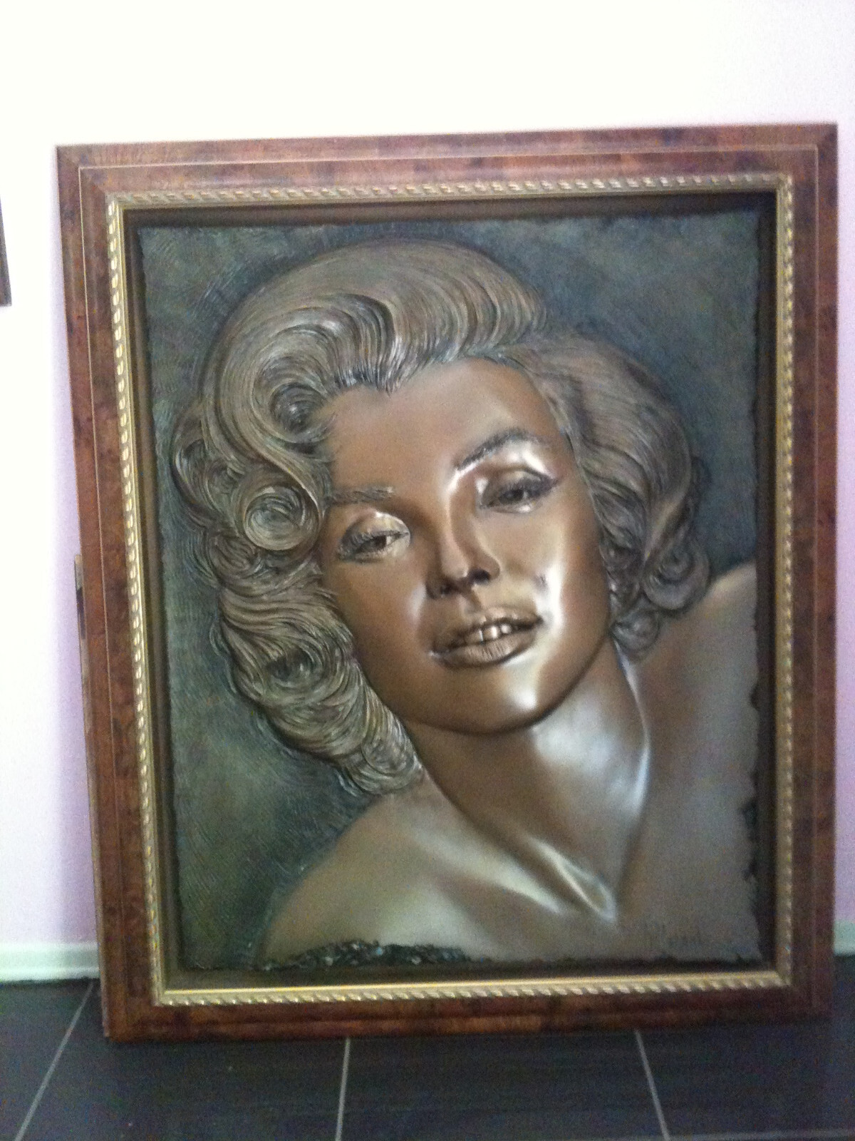 Large Framed Bill Mack Relief Sculpture Wall Art for Living Room  -image