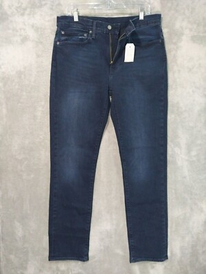 Levis 511 Jeans Mens 34x32 Blue Denim Slim Straight Fit Mid Rise Dark Wash
