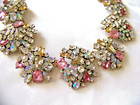 Vintage Style Pastel Multi Color Rhinestone and Glass Necklace — photo 5