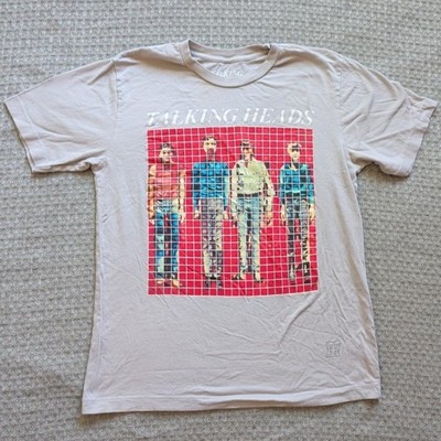 Talking Heads Shirt Mens Small Gray Album Cover Grid Graphic Band Music Tee
