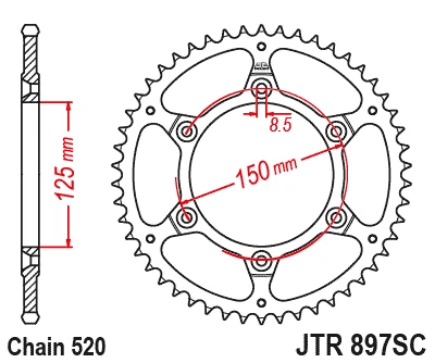 Kit de piñón delantero y trasero ligero de acero JT 12/45 para KTM Husqvarna Gas-Gas Foto 3 de 3