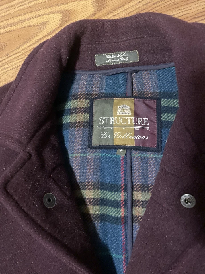 Abrigo de Lana Vintage Structure Le Collezioni Mezcla de Lana Pequeño Exterior Hombres Chaqueta Foto 4 de 4