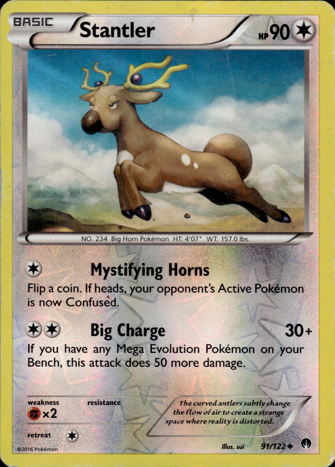 Pokemon TCG Card Stantler Colorless XY - BREAKpoint 91/122