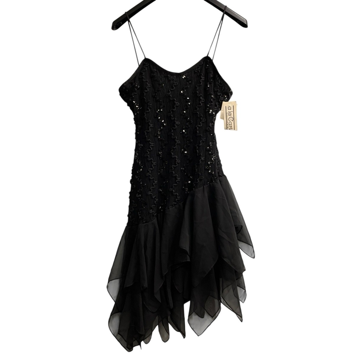 Vintage Ala Carte Y2K Dress 12 Black Sequin Asymmetric Layer Mesh Whimsy Hoco | eBay Vintage Ala Carte Y2K Dress 12 Black Sequin Asymmetric Layer Mesh Whimsy Hoco | eBay