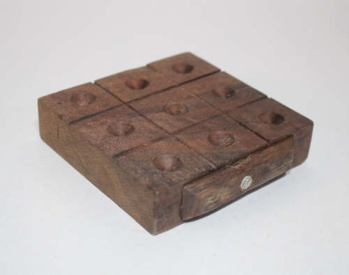 Vintage Tic-Tac-Toe Game - Wooden, Self-Storage of Marbles - Picture 4 of 10