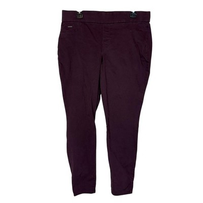 Nine West Jeans Womens 12 Purple Heidi Pull-On Skinny Mid Rise Stretch Denim