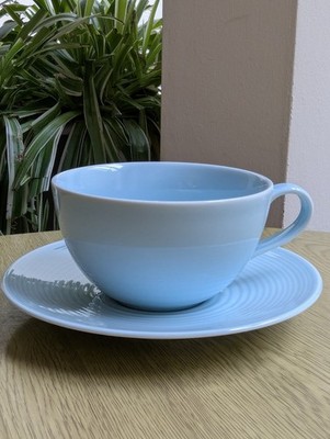 Royal Doulton Gordon Ramsay Maze große Frühstückstasse & Untertasse hellblau top 