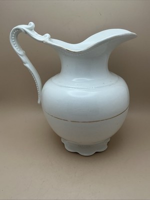 Antique Victorian Queen E.P.P.C.Co. 8  Porcelain Creamer/Pitcher, Gold Trim