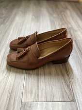 Easy Spirit Women’s Drew eFlex Block Heel Loafers Brown Leather Size 6M Comfort