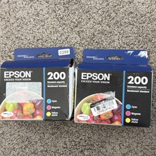 2 qty NEW Epson 200 Ink Cartridges GENUINE T200520 cyan magenta yellow read