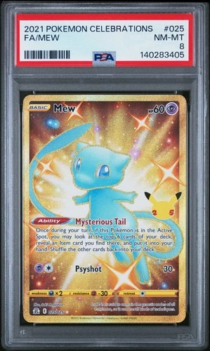 2021 POKEMON CELEBRATIONS #025 FULL ART/MEW PSA 8