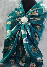 Skulls Wild Rag,  Wild Rag, Silk Cowoy Wild Rag, 34",  Scarf,  X-colorful Beauty