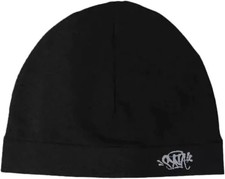 Syna World Skull Cap, Central CEE Beanie Running Hat - Black Breatherble Windpr