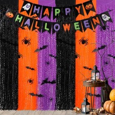 44PCs Halloween Party Decorations 3Pack Orange Purple Orange, Purple, Black