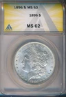 1896 MORGAN SILVER DOLLAR **ANACS CERTIFIED MS 62** FREE SHIPPING!!