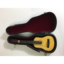 Vintage Miniature Guitar Replica Instrument with Case Display Decoration
